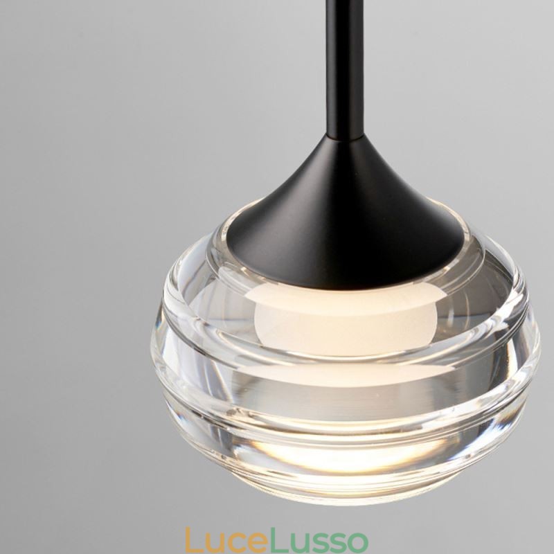 Semplice lampada a sospensione in vetro, luci decorative nere per soffitto