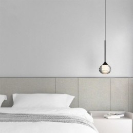 Semplice lampada a sospensione in vetro, luci decorative nere per soffitto