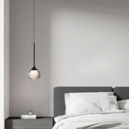 Semplice lampada a sospensione in vetro, luci decorative nere per soffitto