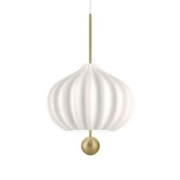 Lampada a sospensione moderna in vetro bianco a forma di palla, lampada da soffitto minimalista