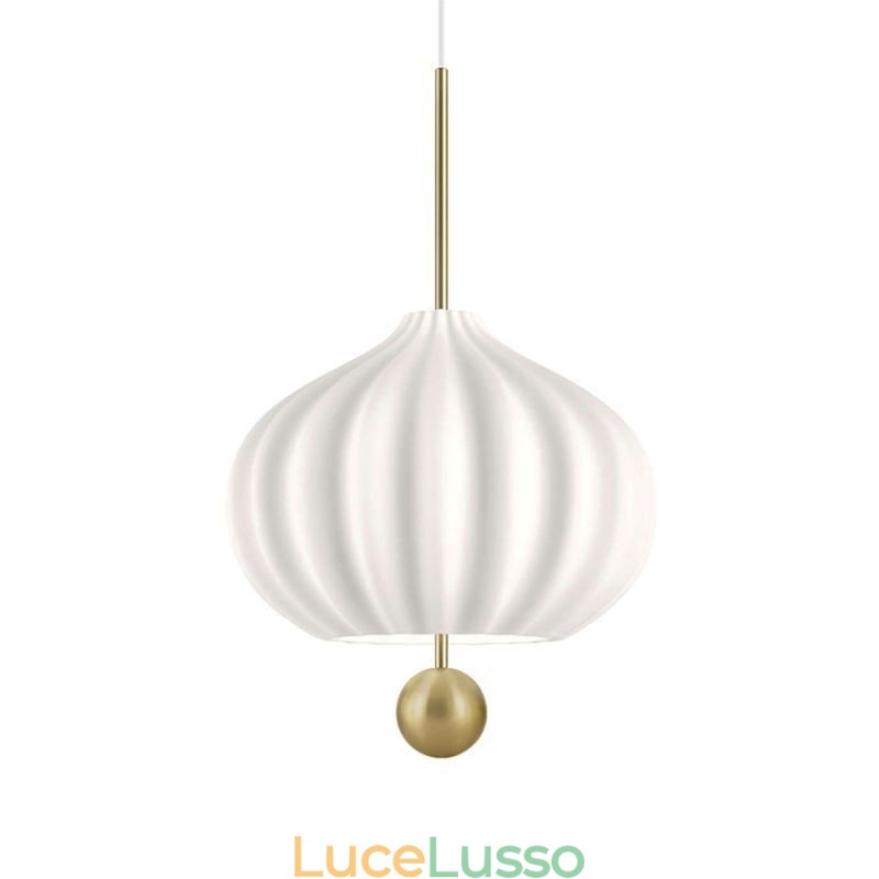 Lampada a sospensione moderna in vetro bianco a forma di palla, lampada da soffitto minimalista