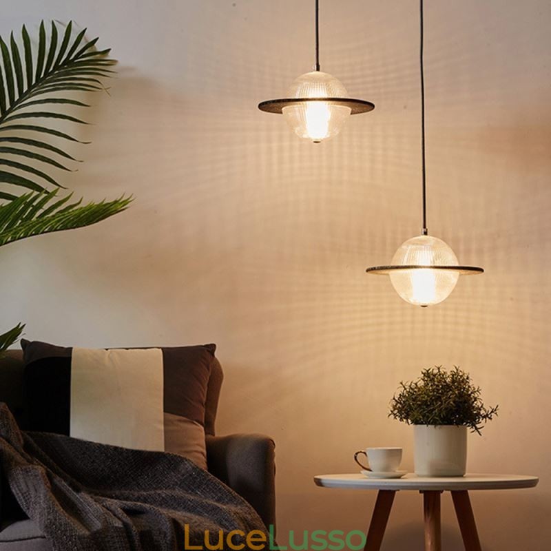Lampada da soffitto a forma di lampada a sospensione in vetro moderno