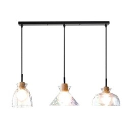 Lampada a sospensione moderna semplice in vetro permeabile all'acqua, 3 luci da soffitto, lampada da comodino