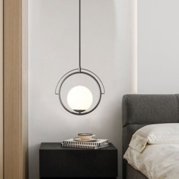 Lampada a sospensione a forma di sfera di vetro, decorazione per la casa