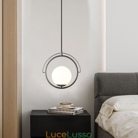 Lampada a sospensione a forma di sfera di vetro, decorazione per la casa Lampada a sospensione a forma di sfera di vetro, decorazione per la casa