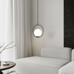 Lampada a sospensione a forma di sfera di vetro, decorazione per la casa