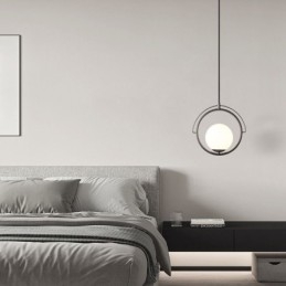 Lampada a sospensione a forma di sfera di vetro, decorazione per la casa