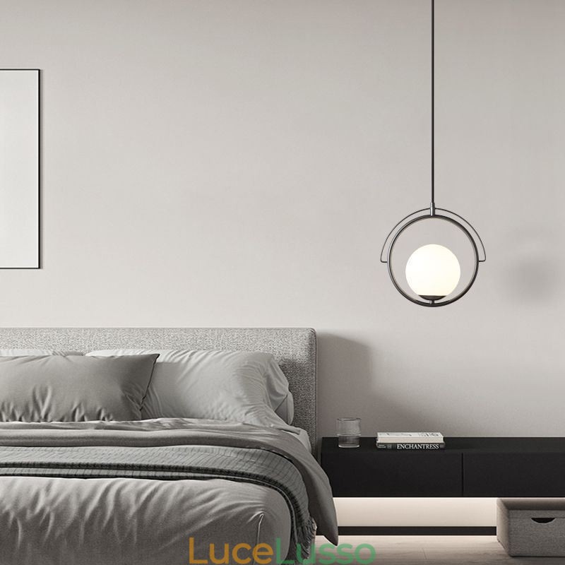Lampada a sospensione a forma di sfera di vetro, decorazione per la casa