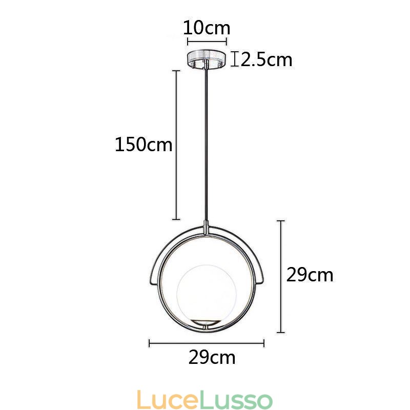 Lampada a sospensione a forma di sfera di vetro, decorazione per la casa