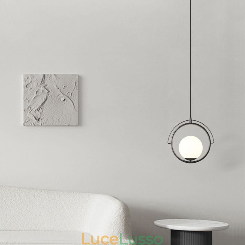 Lampada a sospensione a forma di sfera di vetro, decorazione per la casa