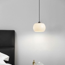 Lampada a sospensione moderna in vetro con design a zucca