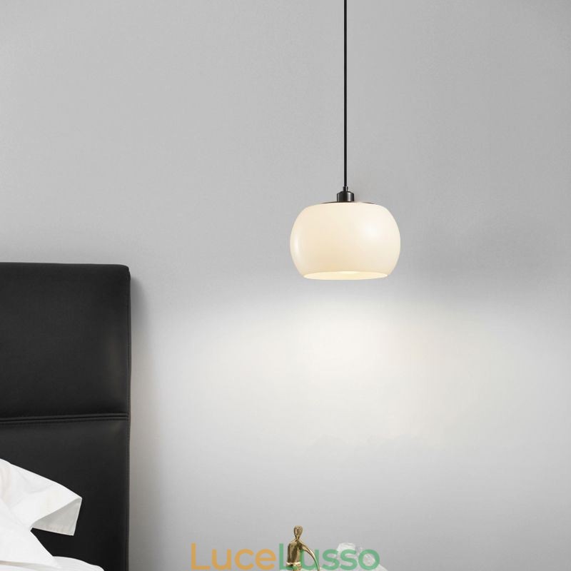 Lampada a sospensione moderna in vetro con design a zucca