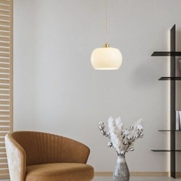 Lampada a sospensione moderna in vetro con design a zucca