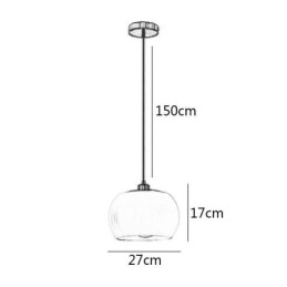 Lampada a sospensione moderna in vetro con design a zucca