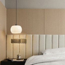 Lampada a sospensione moderna in vetro con design a zucca