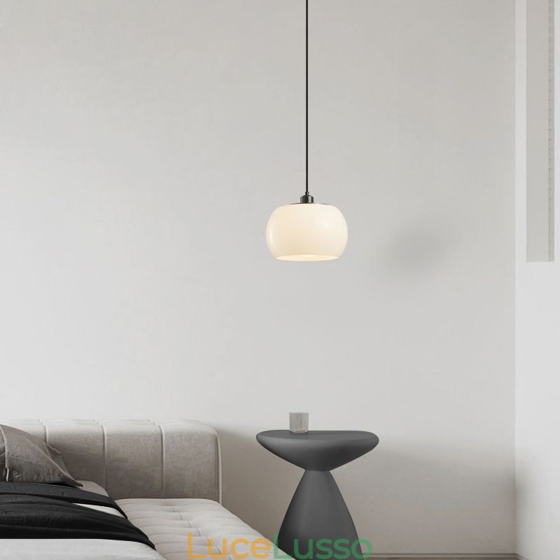 Lampada a sospensione moderna in vetro con design a zucca