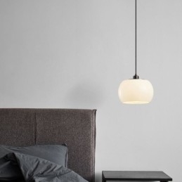 Lampada a sospensione moderna in vetro con design a zucca