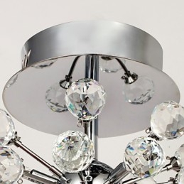 Lampadario moderno contemporaneo in cristallo stile mini in metallo cromato a filo