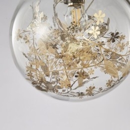 Lampada a sospensione a forma di palla di vetro con foglie di Natale