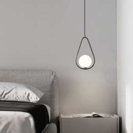 Lampada a sospensione moderna a forma di globo in vetro con goccia d'acqua