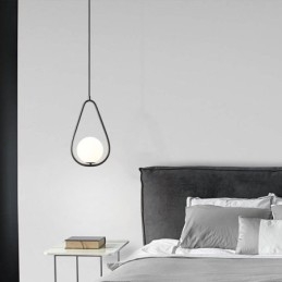 Lampada a sospensione moderna a forma di globo in vetro con goccia d'acqua
