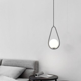 Lampada a sospensione moderna a forma di globo in vetro con goccia d'acqua