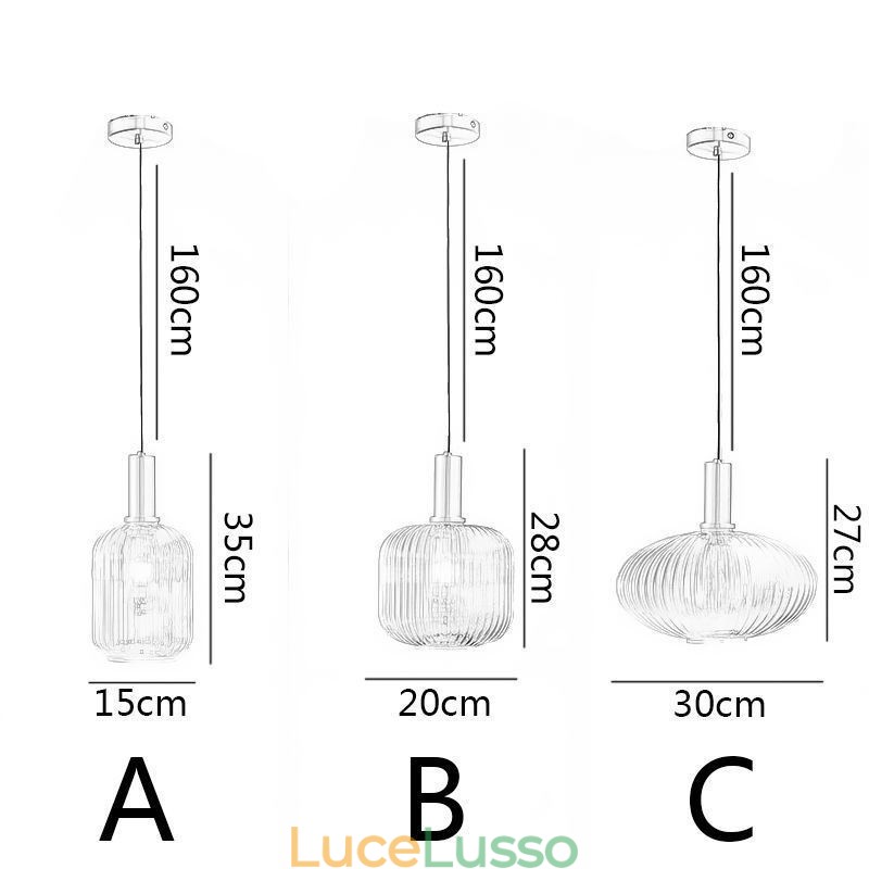 Lampada a sospensione moderna Lampada a sospensione in vetro con una luce Isola