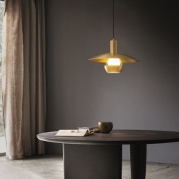 Lampada a sospensione con testa singola in oro spazzolato