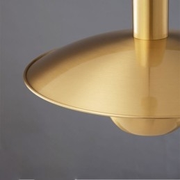 Lampada a sospensione con testa singola in oro spazzolato