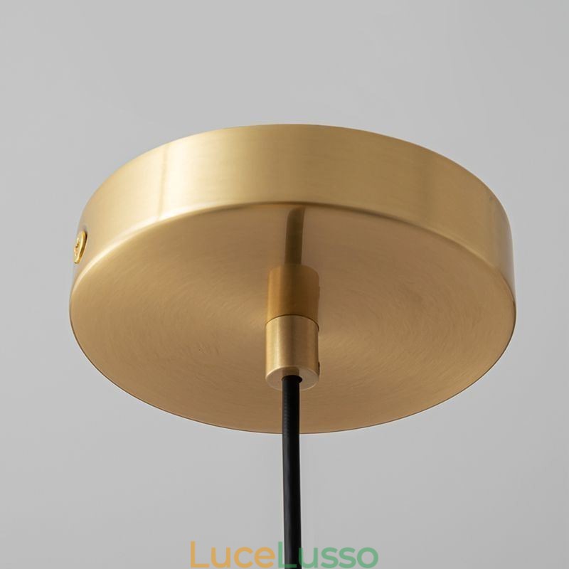Lampada a sospensione con testa singola in oro spazzolato