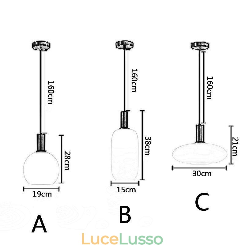 Lampada a sospensione moderna e semplice in vetro