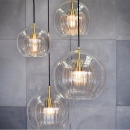 Lampada a sospensione moderna in vetro con testa singola