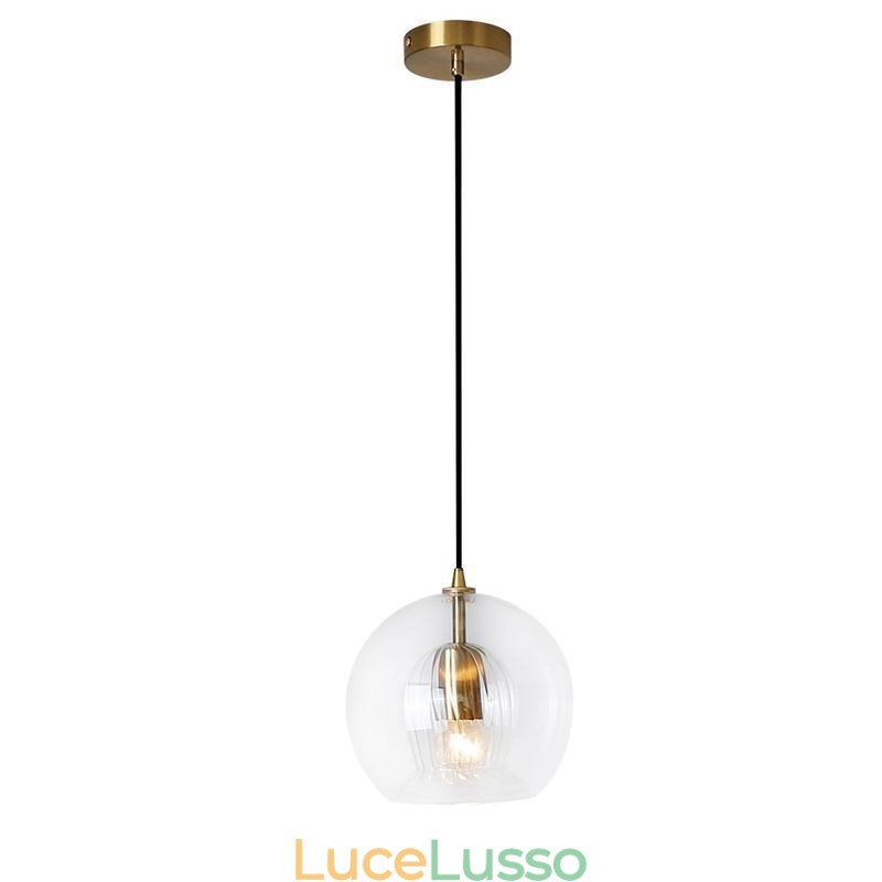 Lampada a sospensione moderna in vetro con testa singola