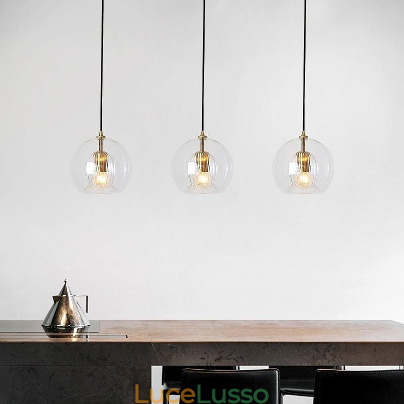 Lampada a sospensione moderna in vetro con testa singola