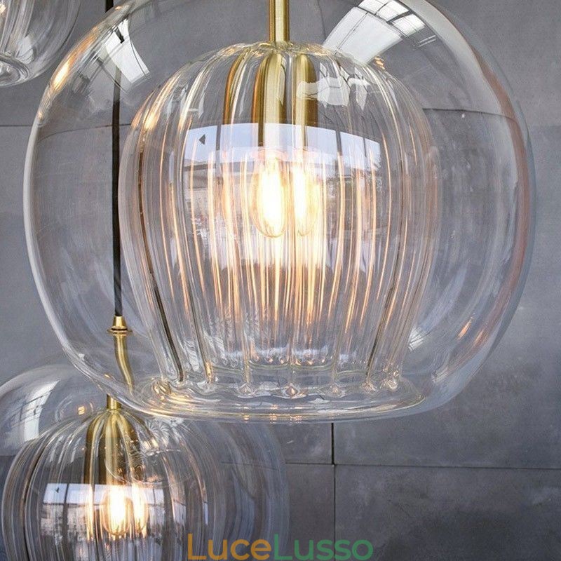 Lampada a sospensione moderna in vetro con testa singola