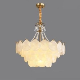 Lampada a sospensione europea in vetro postmoderno a forma di conchiglia