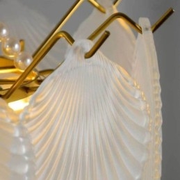 Lampada a sospensione europea in vetro postmoderno a forma di conchiglia