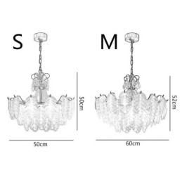 Elegante lampada a sospensione in vetro a forma di foglia