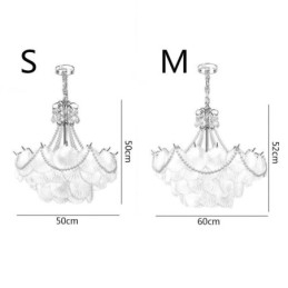 Lampada a sospensione in vetro europeo Elegante lampada a sospensione a forma di conchiglia
