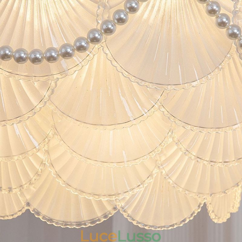 Lampada a sospensione in vetro europeo Elegante lampada a sospensione a forma di conchiglia