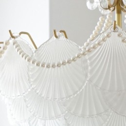 Lampada a sospensione in vetro europeo Elegante lampada a sospensione a forma di conchiglia