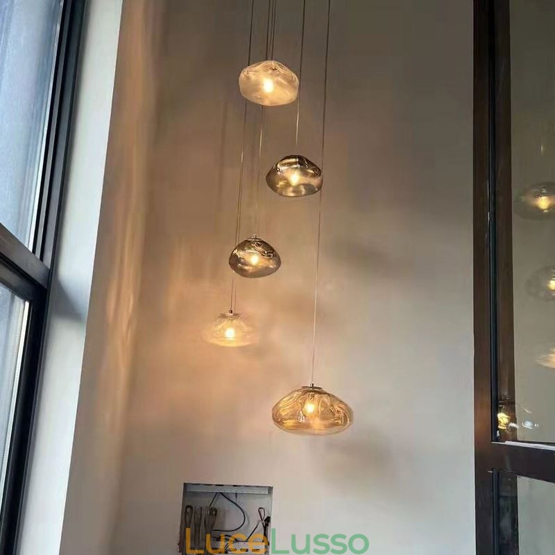 Lampadario a sospensione in vetro nordico creativo Lampadario a sospensione artistica
