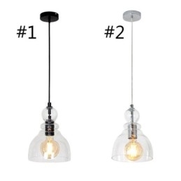 Lampada a sospensione moderna in ferro Lampada a sospensione in vetro di zucca