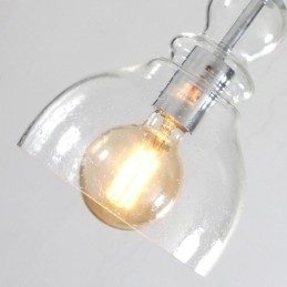 Lampada a sospensione moderna in ferro Lampada a sospensione in vetro di zucca