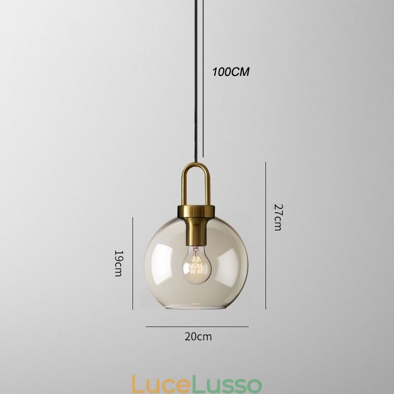 Lampada a sospensione a 3 luci con paralume in vetro, isola