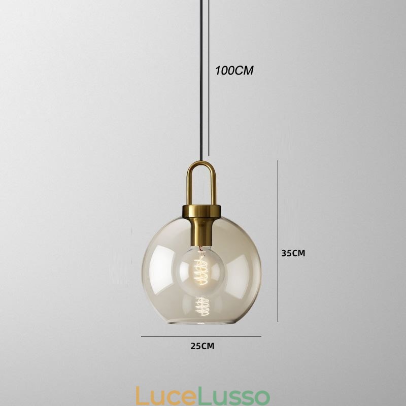 Lampada a sospensione a 3 luci con paralume in vetro, isola