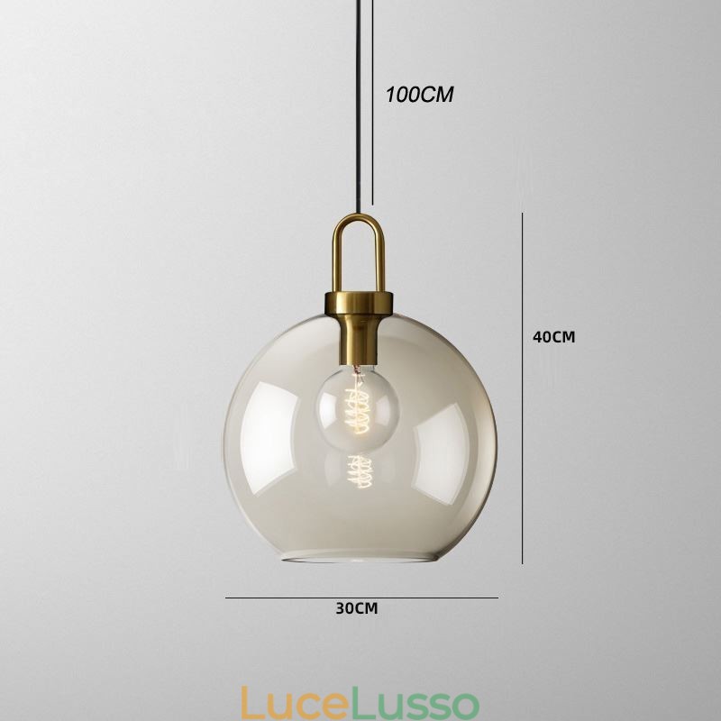 Lampada a sospensione a 3 luci con paralume in vetro, isola