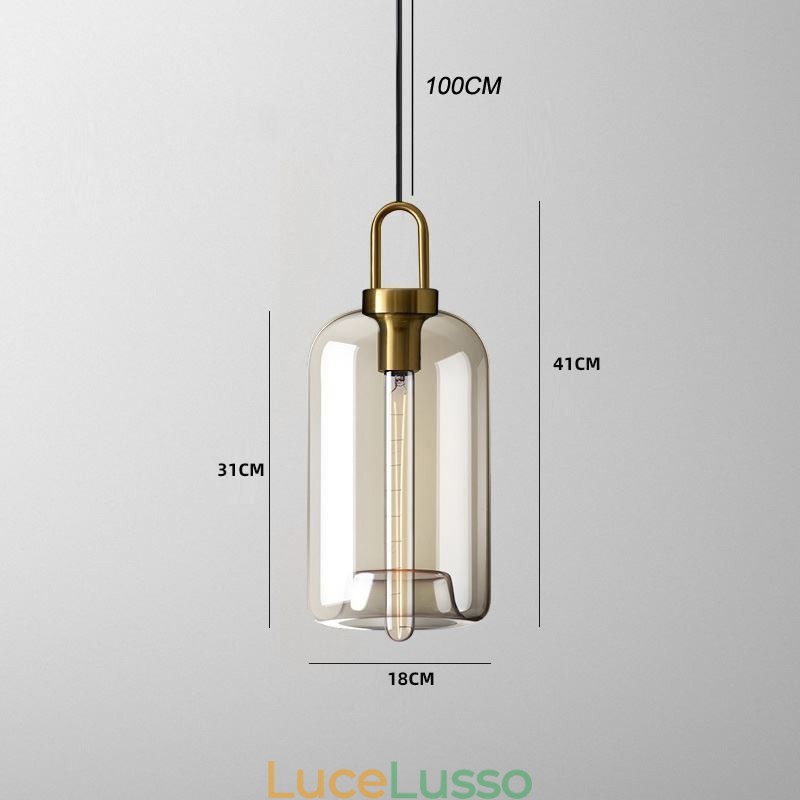 Lampada a sospensione a 3 luci con paralume in vetro, isola