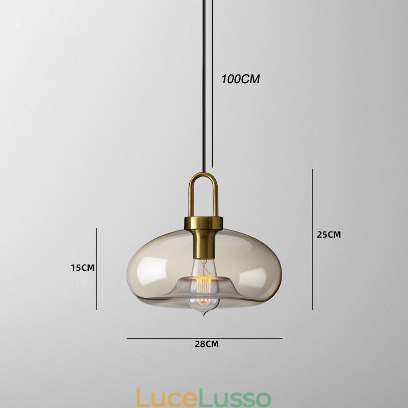 Lampada a sospensione a 3 luci con paralume in vetro, isola