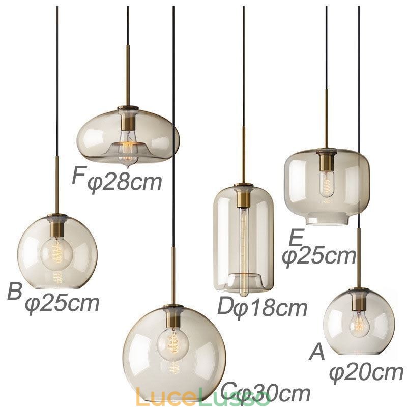 Lampada a sospensione in vetro a 3 luci, classica, a grappolo, da caffè